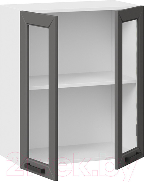 Изображение товара Шкаф навесной для кухни ТриЯ Лорас 1В6С (белый/холст вулкан)