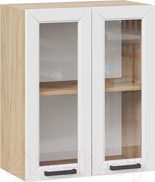 Изображение товара Шкаф навесной для кухни ТриЯ Лорас 1В6С (дуб крафт золотой/холст белый)