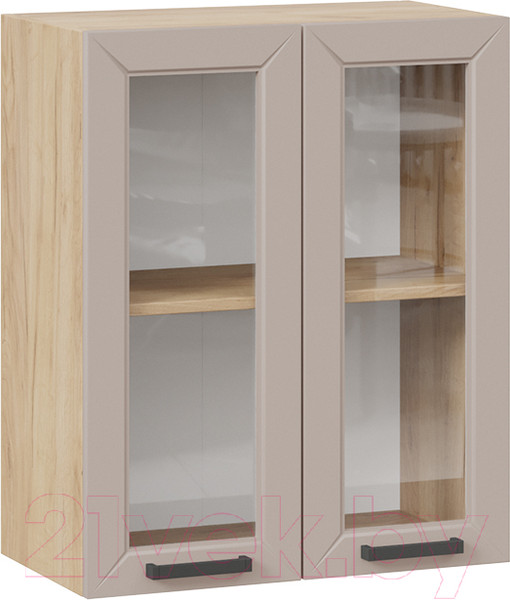 Изображение товара Шкаф навесной для кухни ТриЯ Лорас 1В6С (дуб крафт золотой/холст латте)