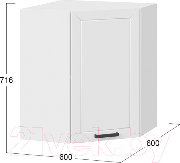 Изображение товара Шкаф навесной для кухни ТриЯ Лорас 1В6У (белый/холст белый)