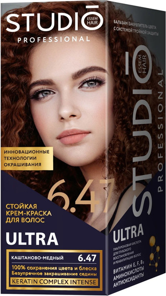Изображение товара Крем-краска для волос Studio Professional 3D Holography 6.47 (каштаново-медный)