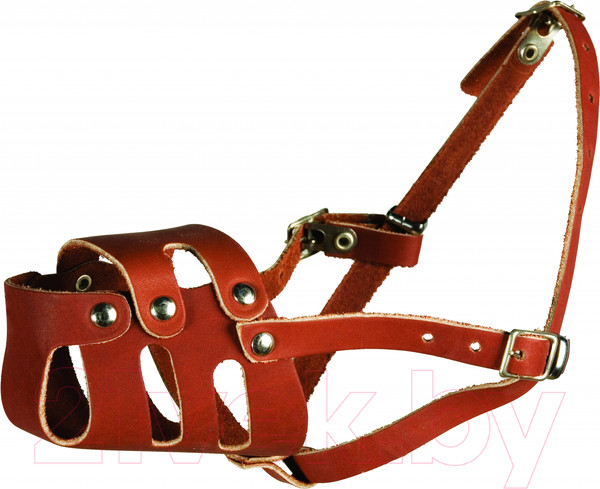 Изображение товара Намордник для собак КАСКАД Кожаный цельнокроеный для ротвейлера / 04012012