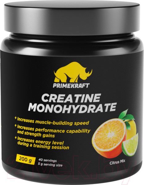 Изображение товара Креатин Prime Kraft Monogydrate (200г, цитрусовый микс, банка)