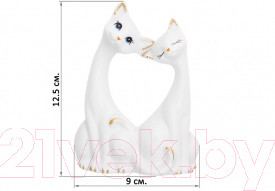 Изображение товара Статуэтка Elan Gallery Пара кошечек / 330660 (белый, золотистый)