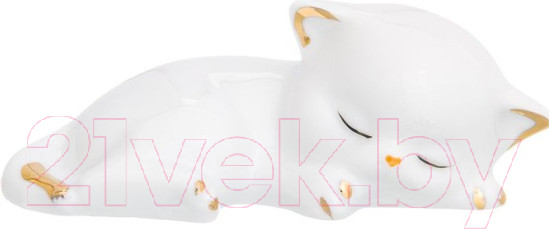 Изображение товара Статуэтка Elan Gallery Котенок спящий / 330667 (белый, золотистый)