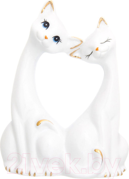 Изображение товара Статуэтка Elan Gallery Пара кошечек / 330717 (белый, золотистый)