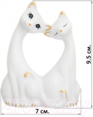Изображение товара Статуэтка Elan Gallery Пара кошечек / 330717 (белый, золотистый)
