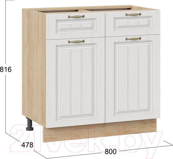 Изображение товара Шкаф-стол кухонный ТриЯ Лина 1Н8Я1 (дуб крафт золотой/белый)