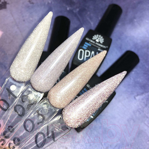 Изображение товара База для гель-лака Global Fashion Каучуковая Disco Opal Светоотражающая 05 (8мл)
