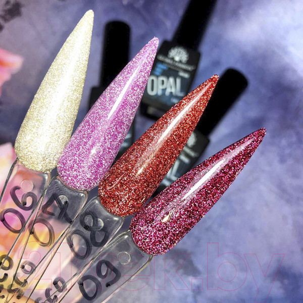 Изображение товара База для гель-лака Global Fashion Каучуковая Disco Opal Светоотражающая 05 (8мл)