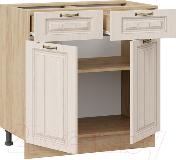 Изображение товара Шкаф-стол кухонный ТриЯ Лина 1Н8Я1 (дуб крафт золотой/кремовый)