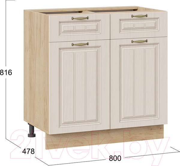 Изображение товара Шкаф-стол кухонный ТриЯ Лина 1Н8Я1 (дуб крафт золотой/кремовый)