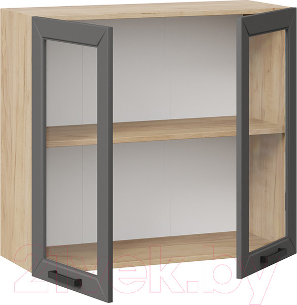 Изображение товара Шкаф навесной для кухни ТриЯ Лорас 1В8С (дуб крафт золотой/холст вулкан)