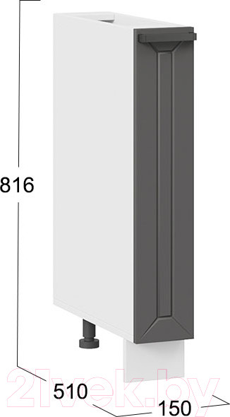 Изображение товара Шкаф карго ТриЯ Лорас 1Н15К (белый/холст вулкан)