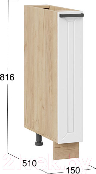 Изображение товара Шкаф карго ТриЯ Лорас 1Н15К (дуб крафт золотой/холст белый)