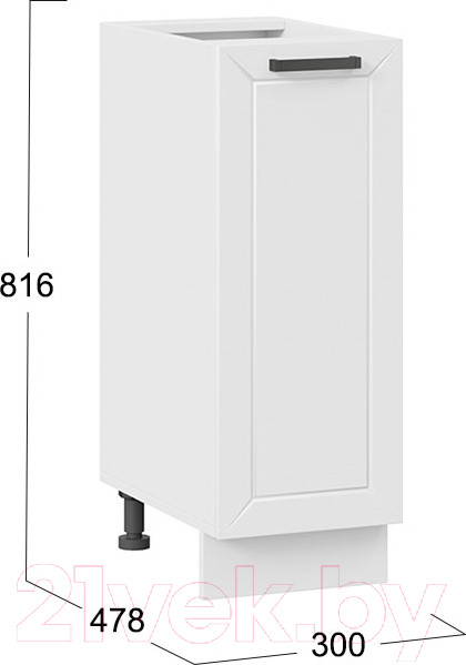 Изображение товара Шкаф-стол кухонный ТриЯ Лорас 1Н3 (белый/холст белый)