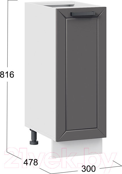 Изображение товара Шкаф-стол кухонный ТриЯ Лорас 1Н3 (белый/холст вулкан)