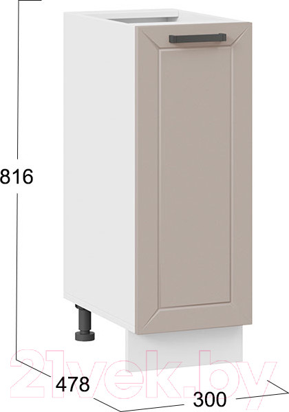 Изображение товара Шкаф-стол кухонный ТриЯ Лорас 1Н3 (белый/холст латте)