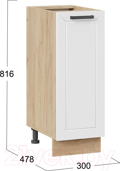 Изображение товара Шкаф-стол кухонный ТриЯ Лорас 1Н3 (дуб крафт золотой/холст белый)