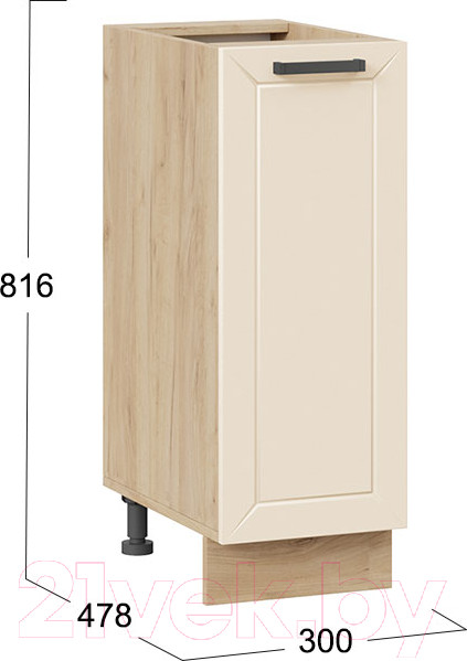 Изображение товара Шкаф-стол кухонный ТриЯ Лорас 1Н3 (дуб крафт золотой/холст брюле)