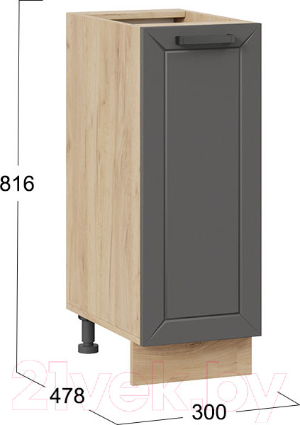 Изображение товара Шкаф-стол кухонный ТриЯ Лорас 1Н3 (дуб крафт золотой/холст вулкан)