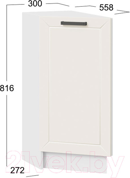 Изображение товара Шкаф-стол кухонный ТриЯ Лорас 1Н3Т (белый/холст брюле)