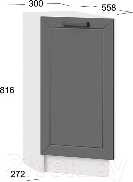 Изображение товара Шкаф-стол кухонный ТриЯ Лорас 1Н3Т (белый/холст вулкан)