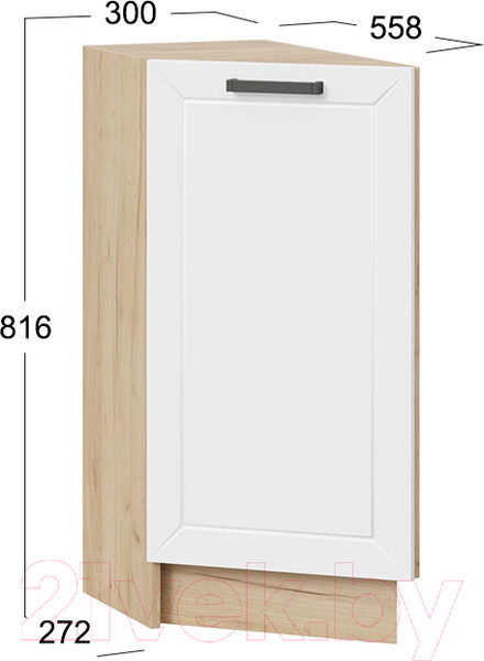 Изображение товара Шкаф-стол кухонный ТриЯ Лорас 1Н3Т (дуб крафт золотой/холст белый)