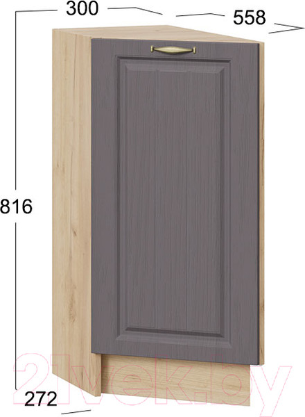 Изображение товара Шкаф-стол кухонный ТриЯ Лорас 1Н3Т (дуб крафт золотой/холст вулкан)