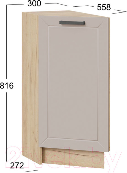 Изображение товара Шкаф-стол кухонный ТриЯ Лорас 1Н3Т (дуб крафт золотой/холст латте)