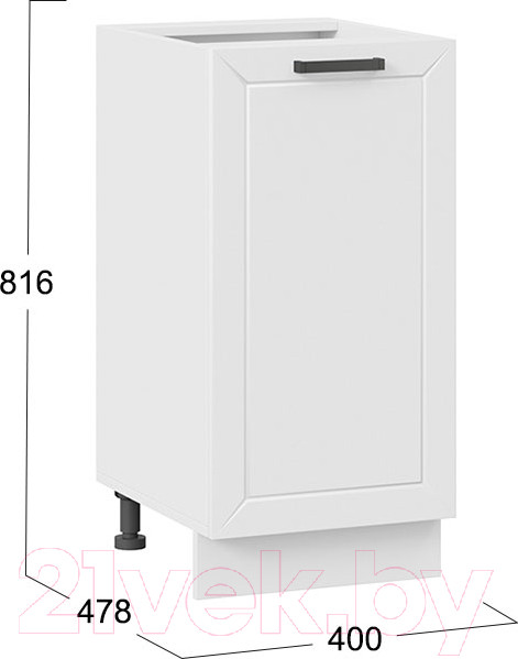 Изображение товара Шкаф-стол кухонный ТриЯ Лорас 1Н4 (белый/холст белый)