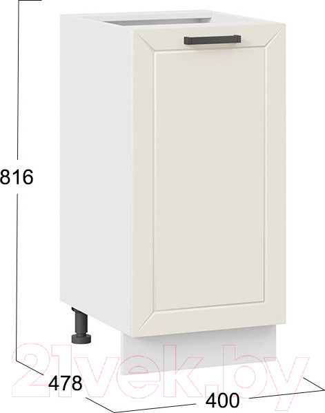 Изображение товара Шкаф-стол кухонный ТриЯ Лорас 1Н4 (белый/холст брюле)