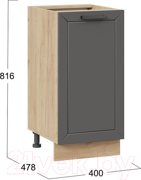 Изображение товара Шкаф-стол кухонный ТриЯ Лорас 1Н4 (дуб крафт золотой/холст вулкан)