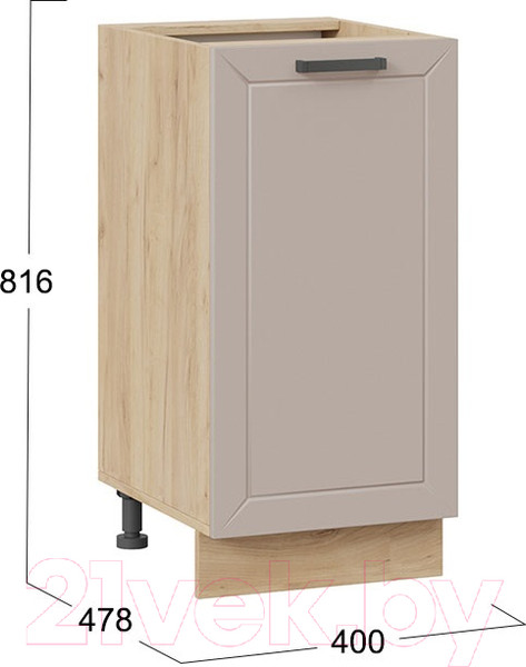 Изображение товара Шкаф-стол кухонный ТриЯ Лорас 1Н4 (дуб крафт золотой/холст латте)