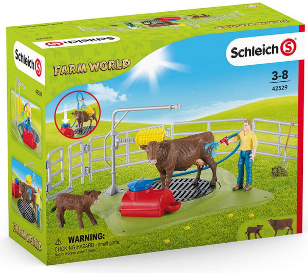 Изображение товара Игровой набор Schleich Веселая мойка для коровы / 42529