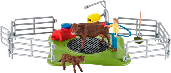 Изображение товара Игровой набор Schleich Веселая мойка для коровы / 42529