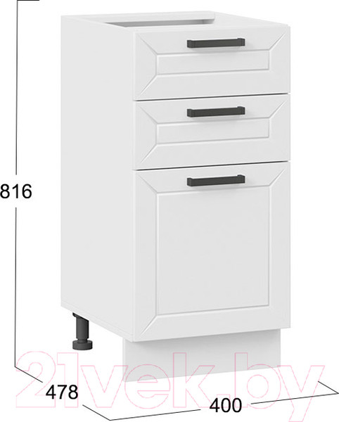 Изображение товара Шкаф-стол кухонный ТриЯ Лорас 1Н4Я3 (белый/холст белый)