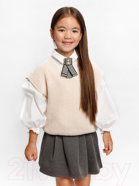 Изображение товара Жилет детский Amarobaby Knit / AB-OD21-KNIT10/33-122 (молочный, р. 122)