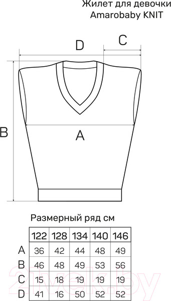 Изображение товара Жилет детский Amarobaby Knit / AB-OD21-KNIT10/11-122 (серый, р. 122)