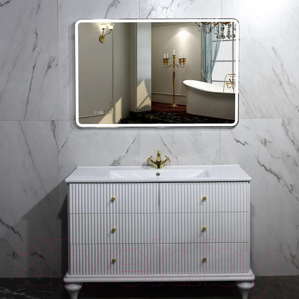 Изображение товара Зеркало Пекам Marta 1 80x50 / marta1-80x50dcl (с подсветкой, сенсором на взмах руки и часами)