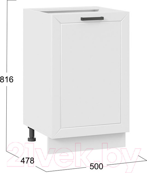 Изображение товара Шкаф-стол кухонный ТриЯ Лорас 1Н5 (белый/холст белый)