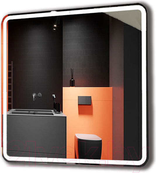 Изображение товара Зеркало Пекам Marta 1 70x80 / marta1-70x80dpcl (с подсветкой, сенсором на взмах руки, подогревом и часами)