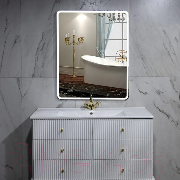 Изображение товара Зеркало Пекам Marta 1 60x90 / marta1-60x90dcl (с подсветкой, сенсором на взмах руки и часами)