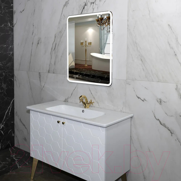 Изображение товара Зеркало Пекам Marta 1 60x90 / marta1-60x90dcl (с подсветкой, сенсором на взмах руки и часами)