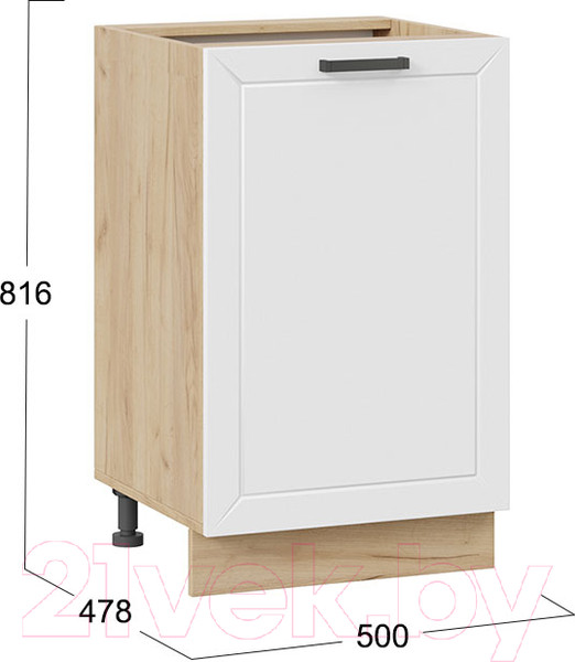 Изображение товара Шкаф-стол кухонный ТриЯ Лорас 1Н5 (дуб крафт золотой/холст белый)