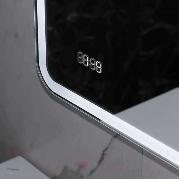 Изображение товара Зеркало Пекам Marta 1 80x80 / marta1-80x80dcl (с подсветкой, сенсором на взмах руки и часами)