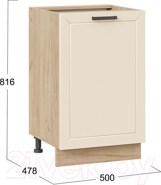 Изображение товара Шкаф-стол кухонный ТриЯ Лорас 1Н5 (дуб крафт золотой/холст брюле)