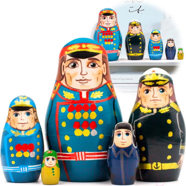 Изображение товара Матрешка сувенирная Брестская Фабрика Сувениров Солдаты Великой Победы / 5310