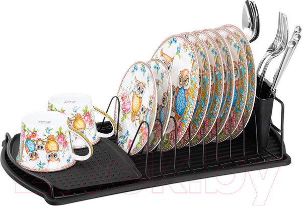 Изображение товара Сушилка для посуды El Casa 240213 (черный с поддоном)