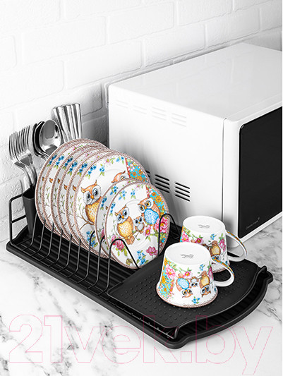 Изображение товара Сушилка для посуды El Casa 240213 (черный с поддоном)